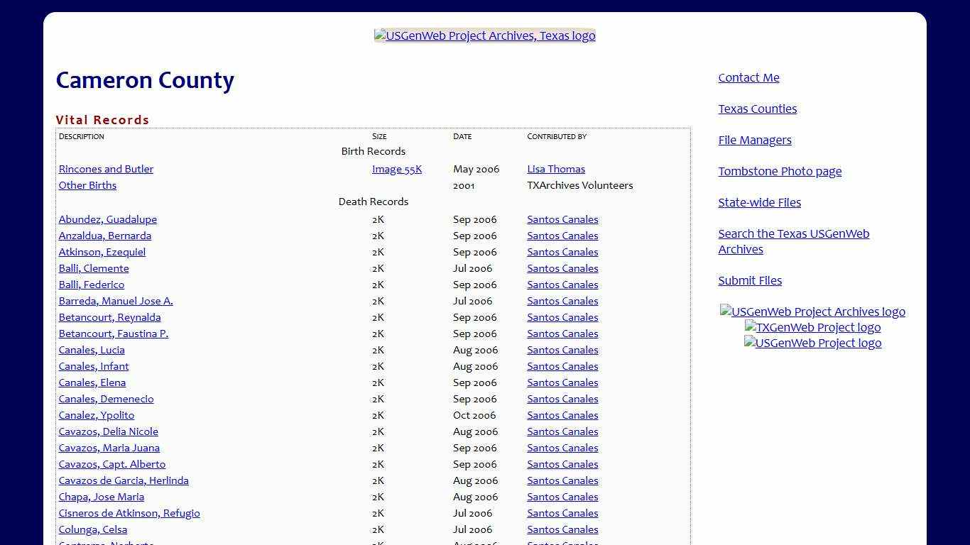 Cameron County Texas Archives USGenWeb Project