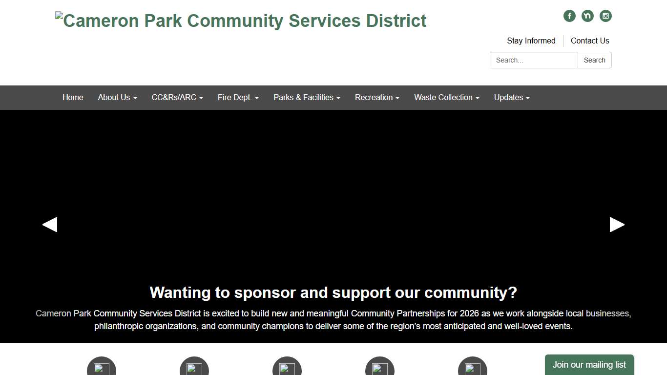 Homepage Cameron Park Community Services District